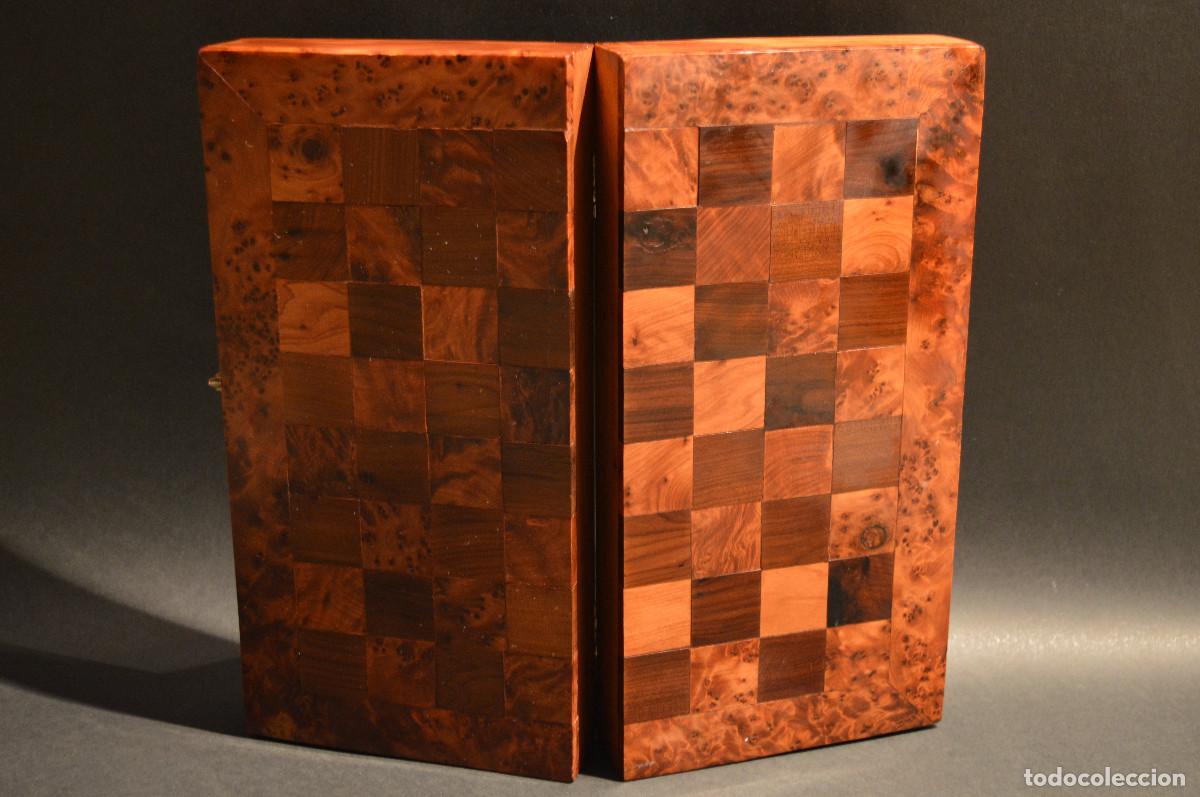 Juegos de mesa: AJEDREZ Y BACKGAMMON EN MARQUETER&Iacute;A DE MADERA Y MALET&Iacute;N HECHO A MANO - Foto 14