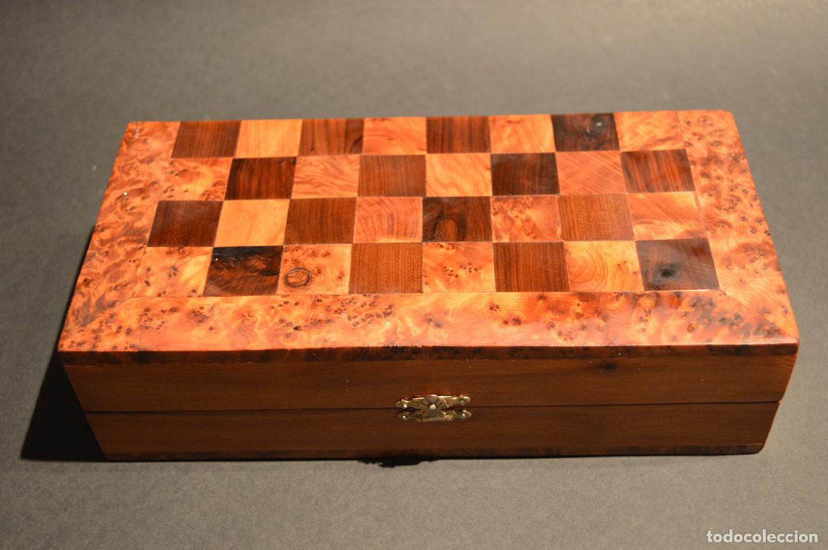 Juegos de mesa: AJEDREZ Y BACKGAMMON EN MARQUETER&Iacute;A DE MADERA Y MALET&Iacute;N HECHO A MANO - Foto 20
