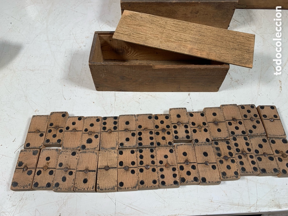 Juegos de mesa: 01_ Antiguo domin&oacute; de madera - Foto 1