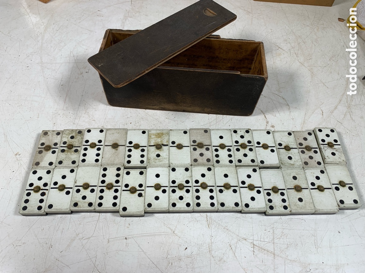 Juegos de mesa: 01_ antiguo domino madera - Foto 1