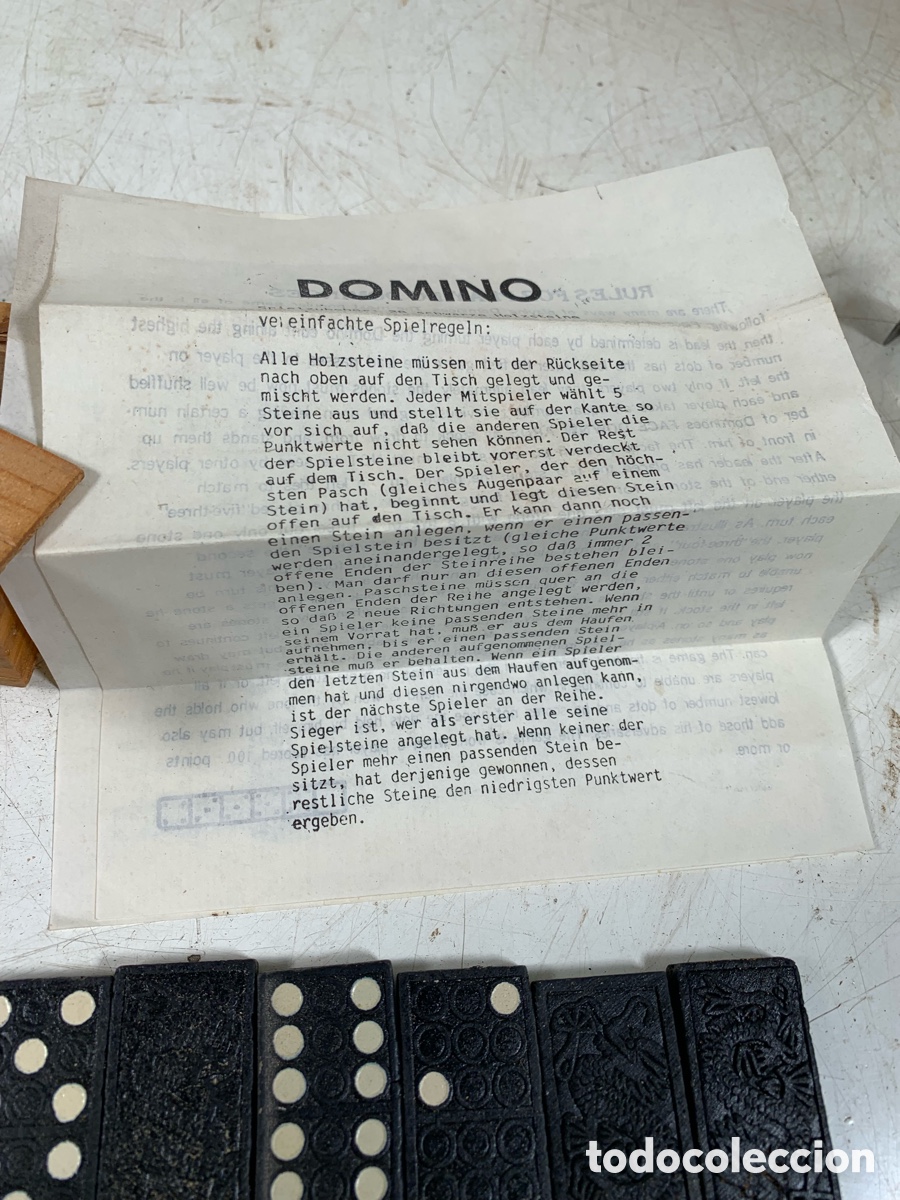 Juegos de mesa: 01_ domino alem&aacute;n en negro - Foto 2