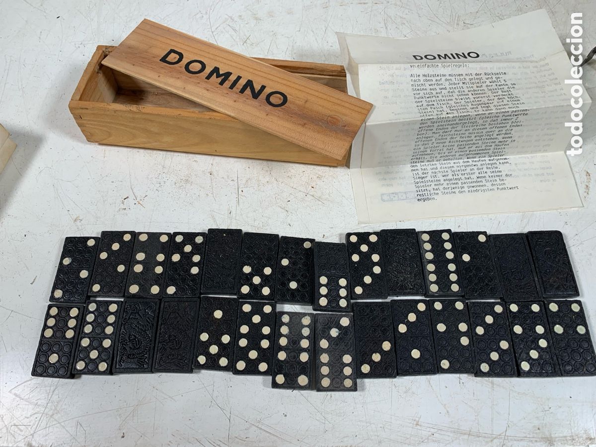 Juegos de mesa: 01_ domino alem&aacute;n en negro - Foto 1