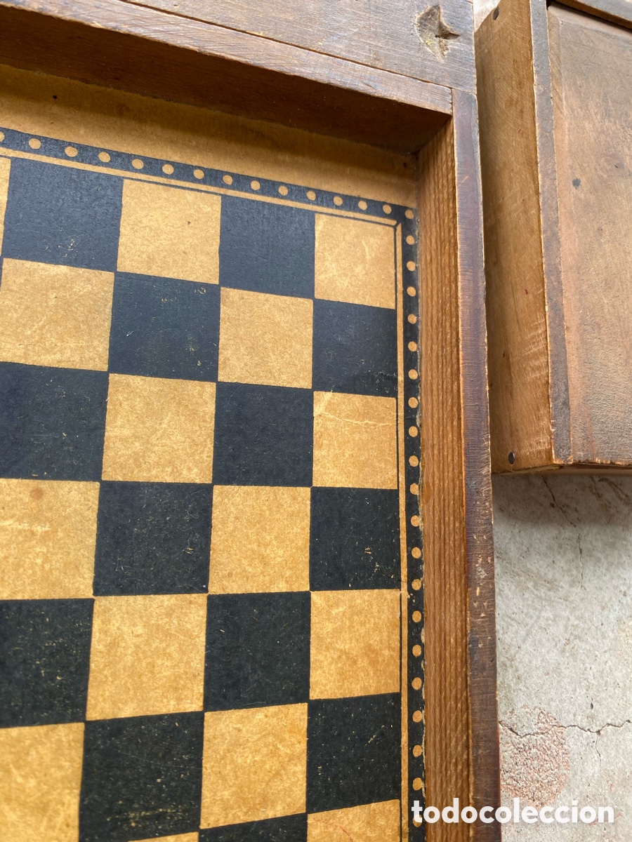 Juegos de mesa: Juego de ajedrez y damas antiguo - Foto 3
