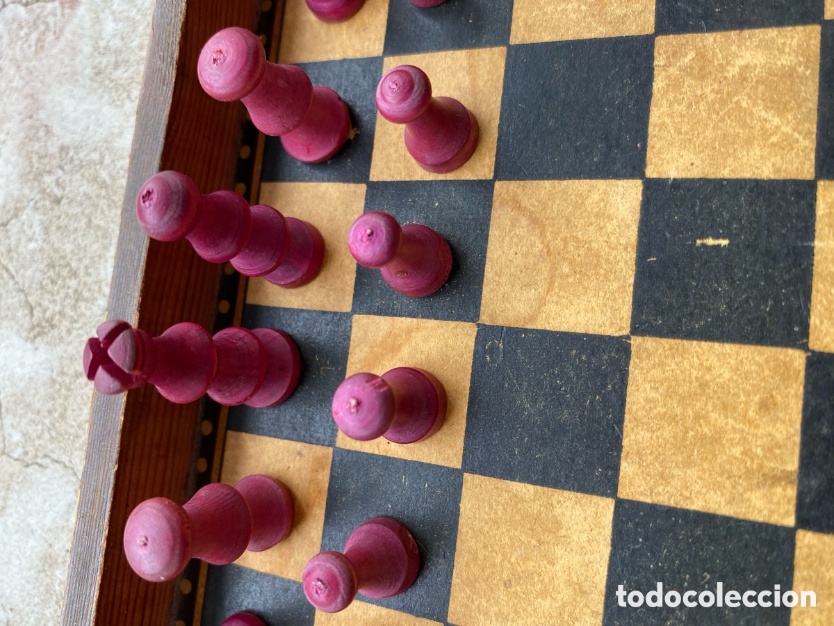 Juegos de mesa: Juego de ajedrez y damas antiguo - Foto 5
