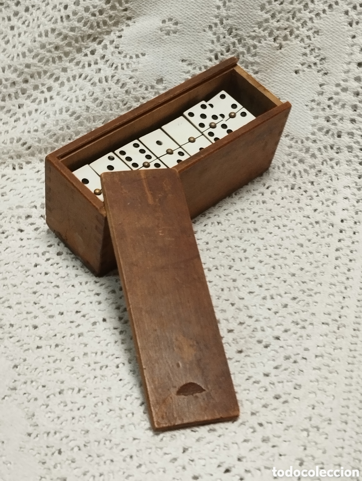 Juegos de mesa: Antiguo domino de madera - Foto 2