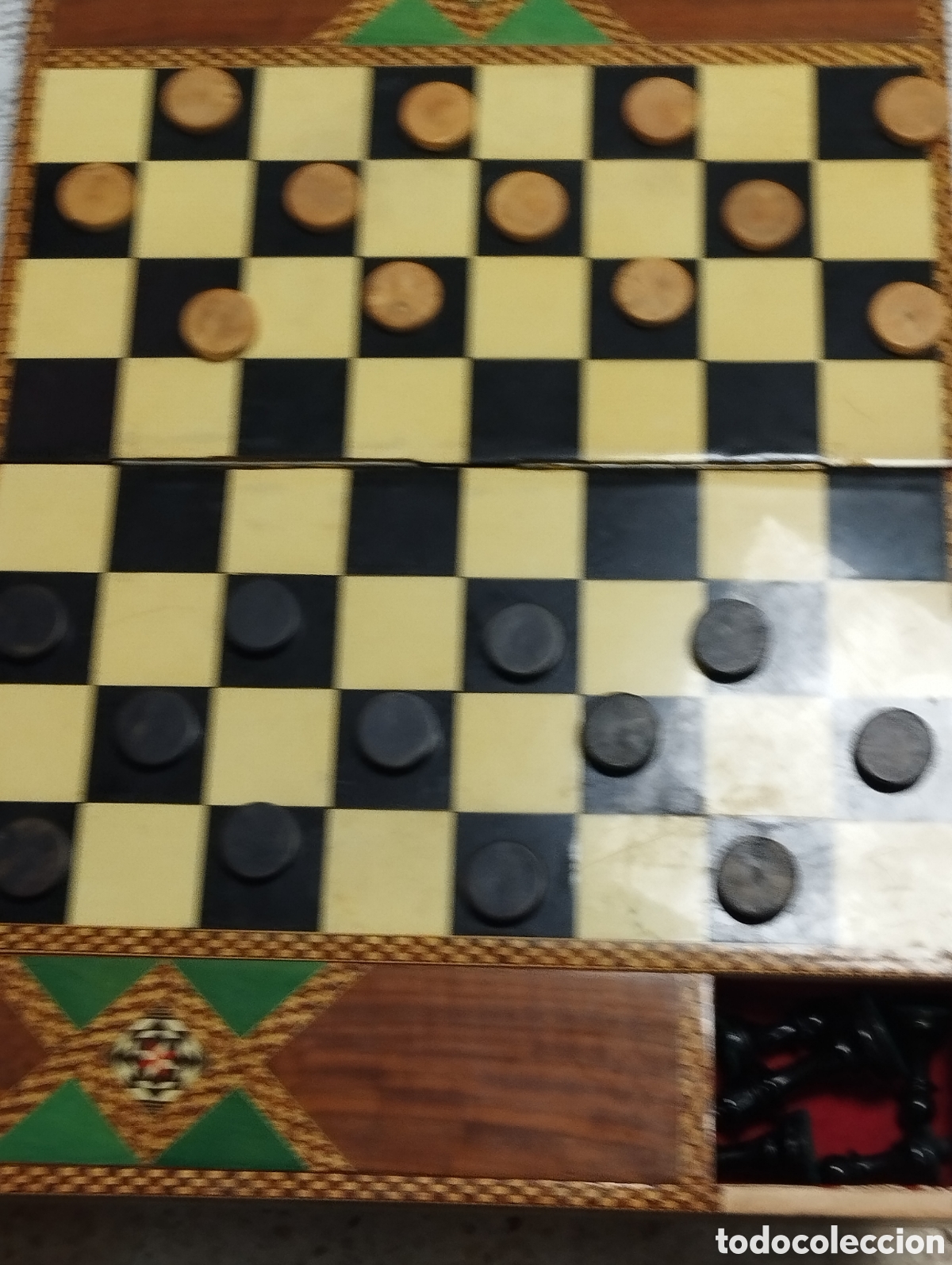Juegos de mesa: Caja tablero de ajedrez y damas - Foto 5