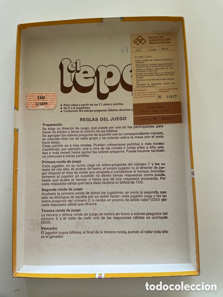 Juegos de mesa: Juego de Mesa EL LEPE A&Ntilde;O 1980 EDUCA NUEVO - Foto 4