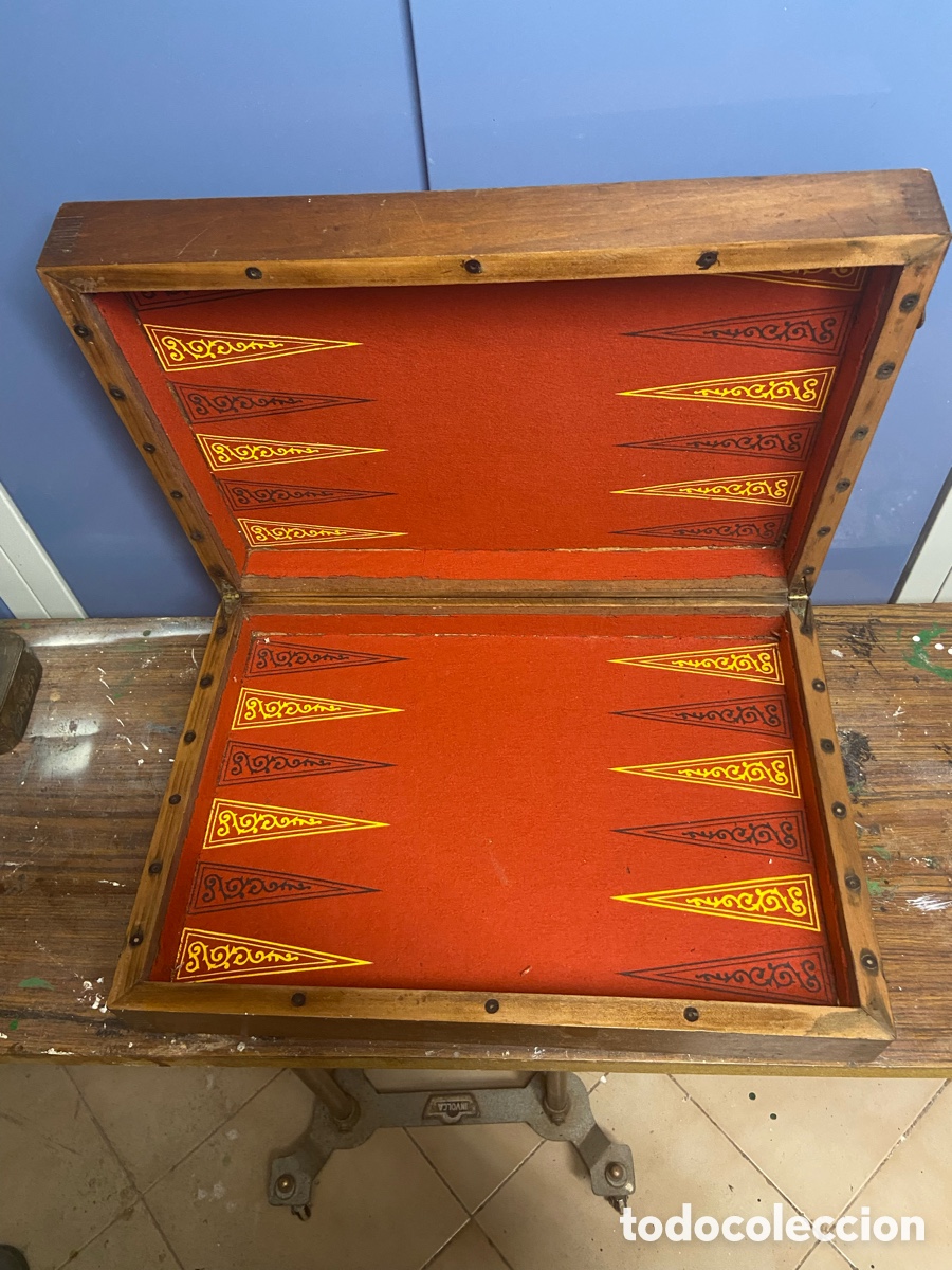 Juegos de mesa: Tablero ajedrez grande antiguo y original backgammon - Foto 4