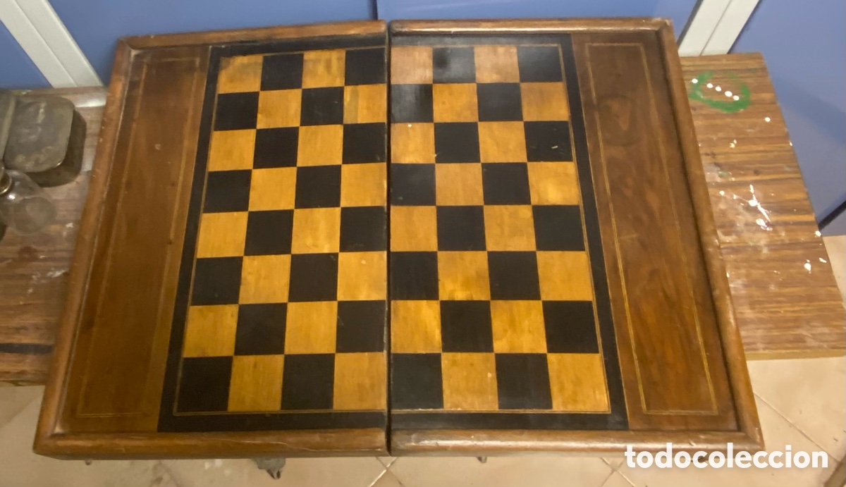Juegos de mesa: Tablero ajedrez grande antiguo y original backgammon - Foto 7