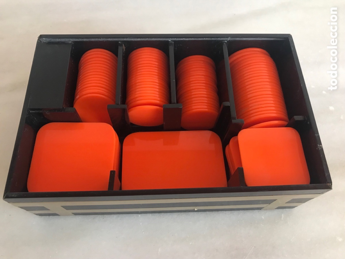 Juegos de mesa: Fichas vintage con estuche - Foto 1