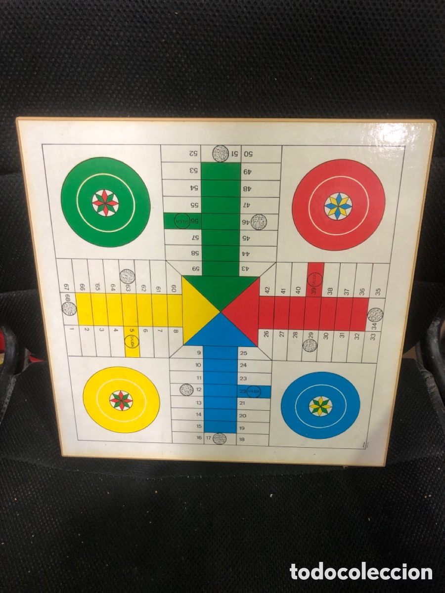 Juegos de mesa: Tablero parchis y oca de madera antiguo (L45? - Foto 1