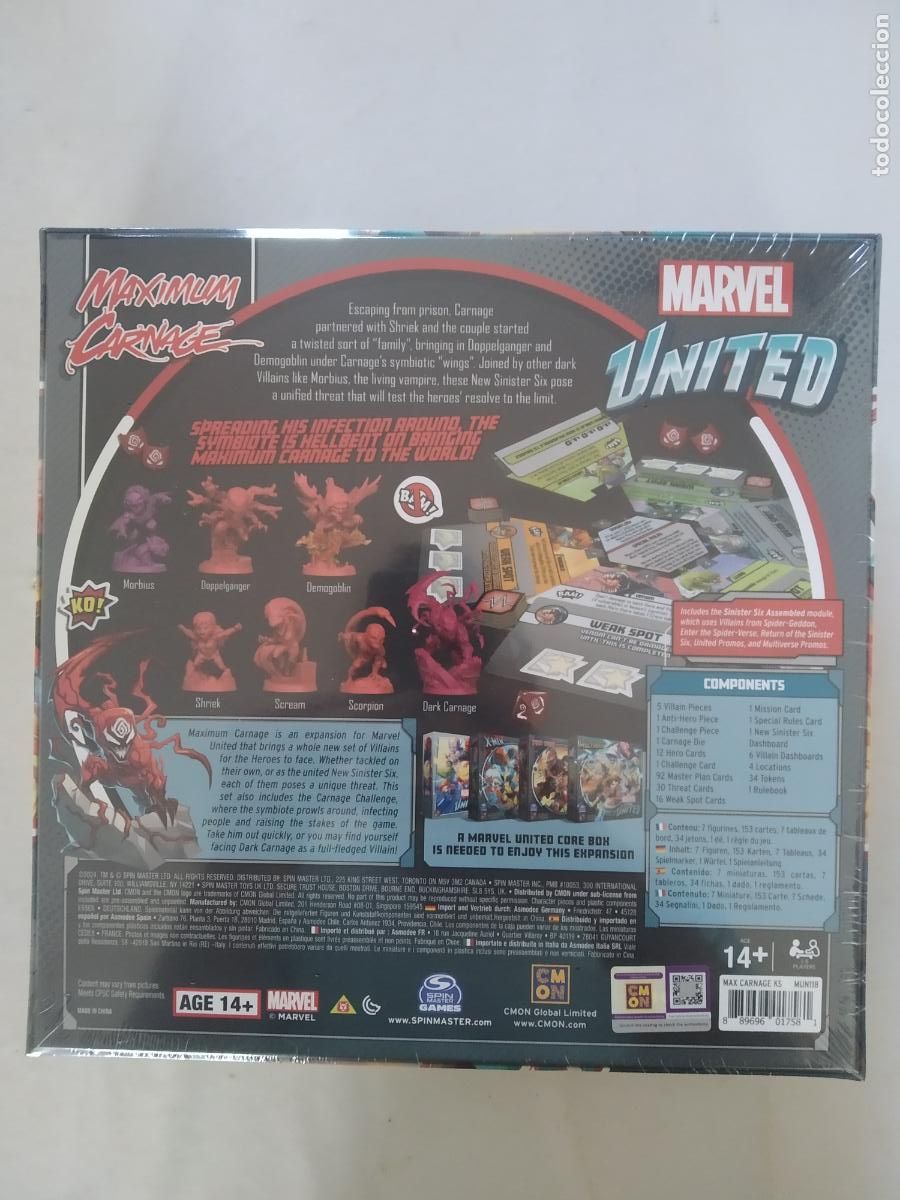 Juegos de mesa: MARVEL UNITED - MAXIMUM CARNAGE - VERSION KICKSTARTER - NUEVO - INGLES (173) - Foto 2