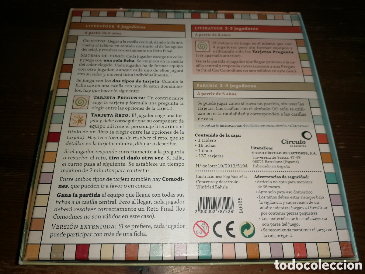 Juegos de mesa: LITERATOUR - C&iacute;rculo de Lectores - 2013 - Nuevo - Foto 3