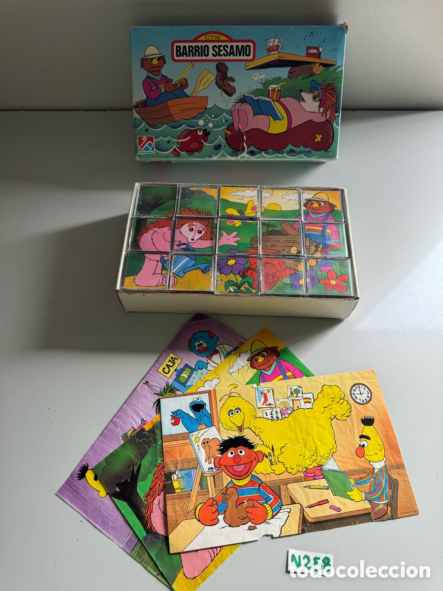 Juegos de mesa: Rompecabezas Puzzle en cubos de pl&aacute;stico. Barrio Sesamo - Foto 1