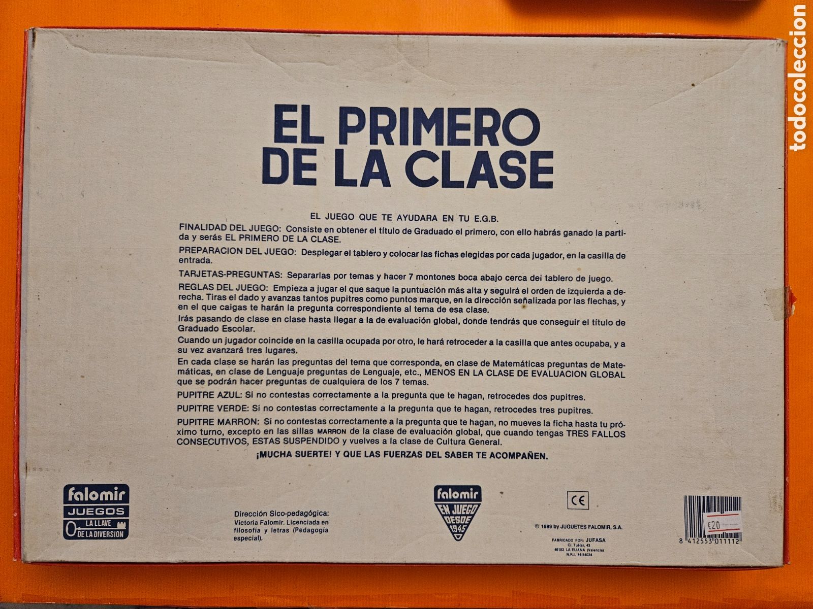 Juegos de mesa: EL PRIMERO DE LA CLASE FALOMIR 1989 - Foto 4