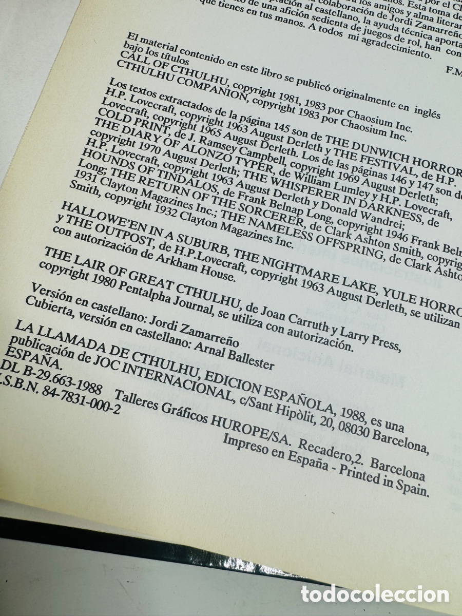 Juegos de mesa: La llamada de Cthulhu libro juego de Rol 1988 - Foto 5