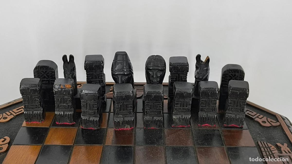 Juegos de mesa: Ajedrez Maya antiguo tallado a mano en Madera de Cedro - Foto 7