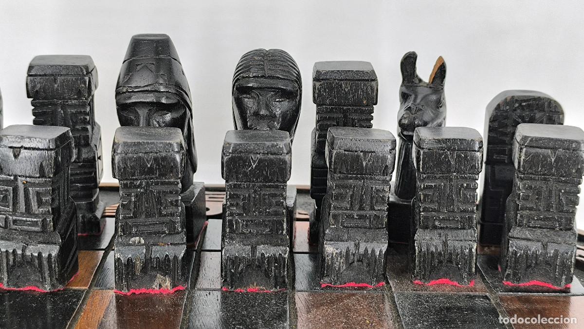 Juegos de mesa: Ajedrez Maya antiguo tallado a mano en Madera de Cedro - Foto 9