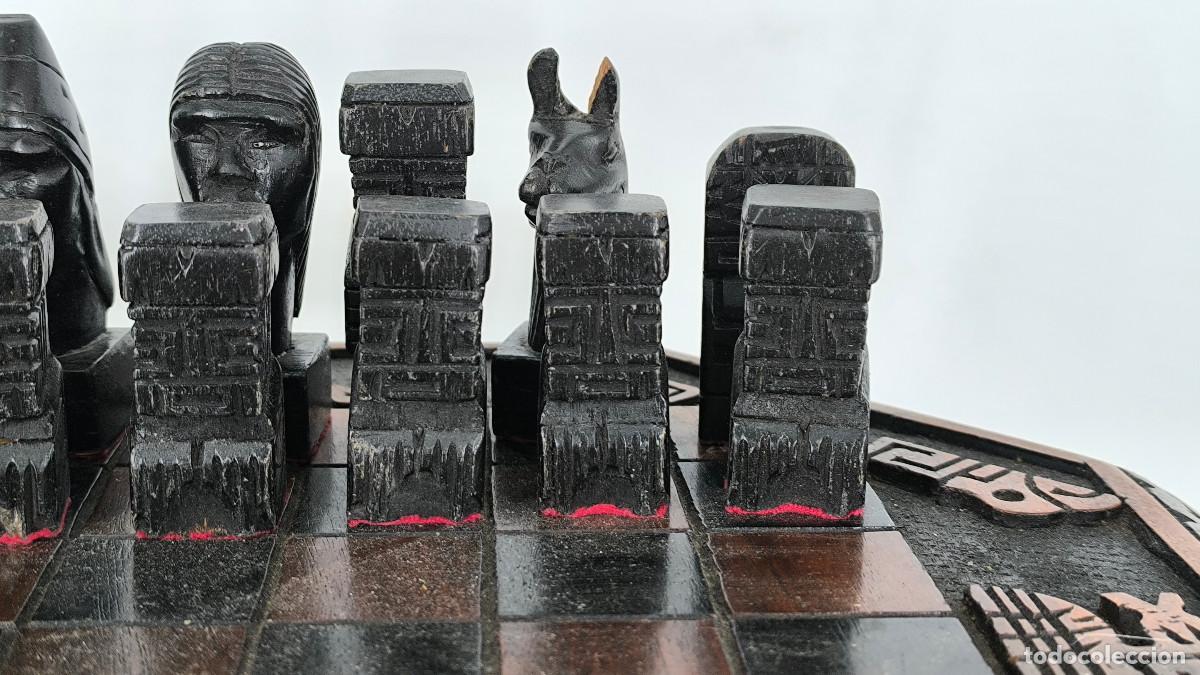 Juegos de mesa: Ajedrez Maya antiguo tallado a mano en Madera de Cedro - Foto 10