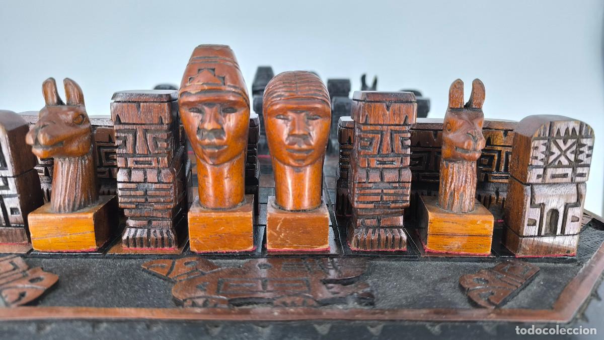 Juegos de mesa: Ajedrez Maya antiguo tallado a mano en Madera de Cedro - Foto 13