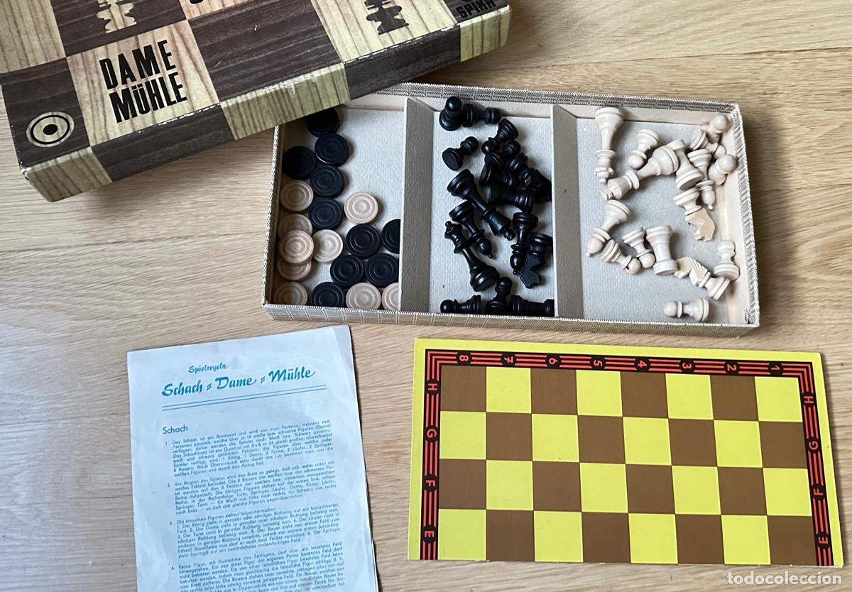 Juegos de mesa: CALA DE AJEDREZ Y DAMAS,SPIKA,ALEMANIA. - Foto 2