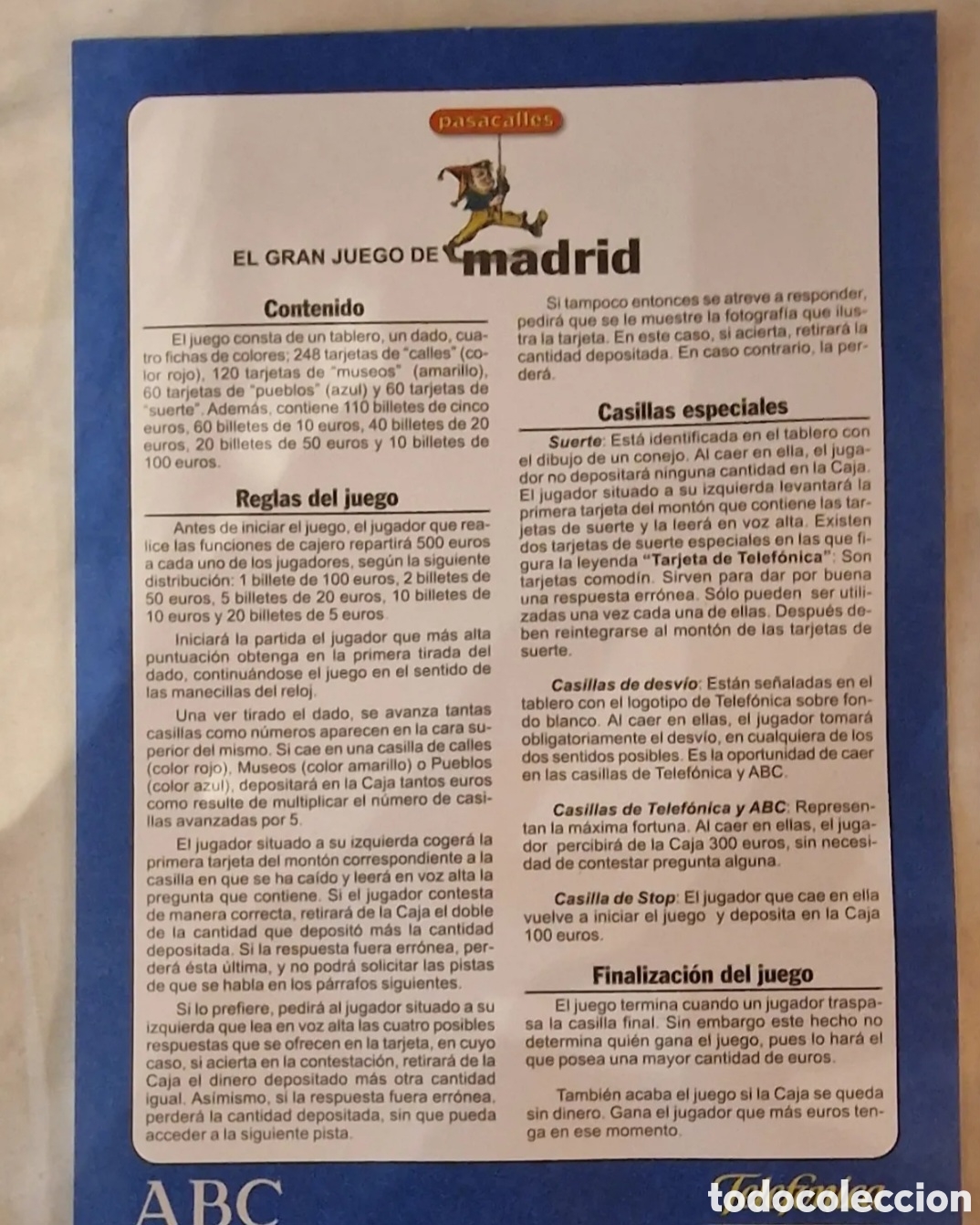 Juegos de mesa: Juego pasacalles de madrid telefonica abc - Foto 2