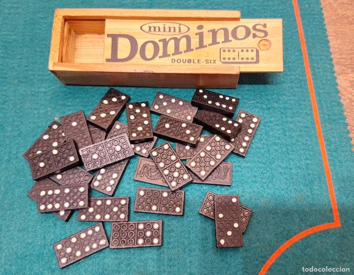 Juegos de mesa: Antiguo Mini Domino en Caja de Madera - Foto 1