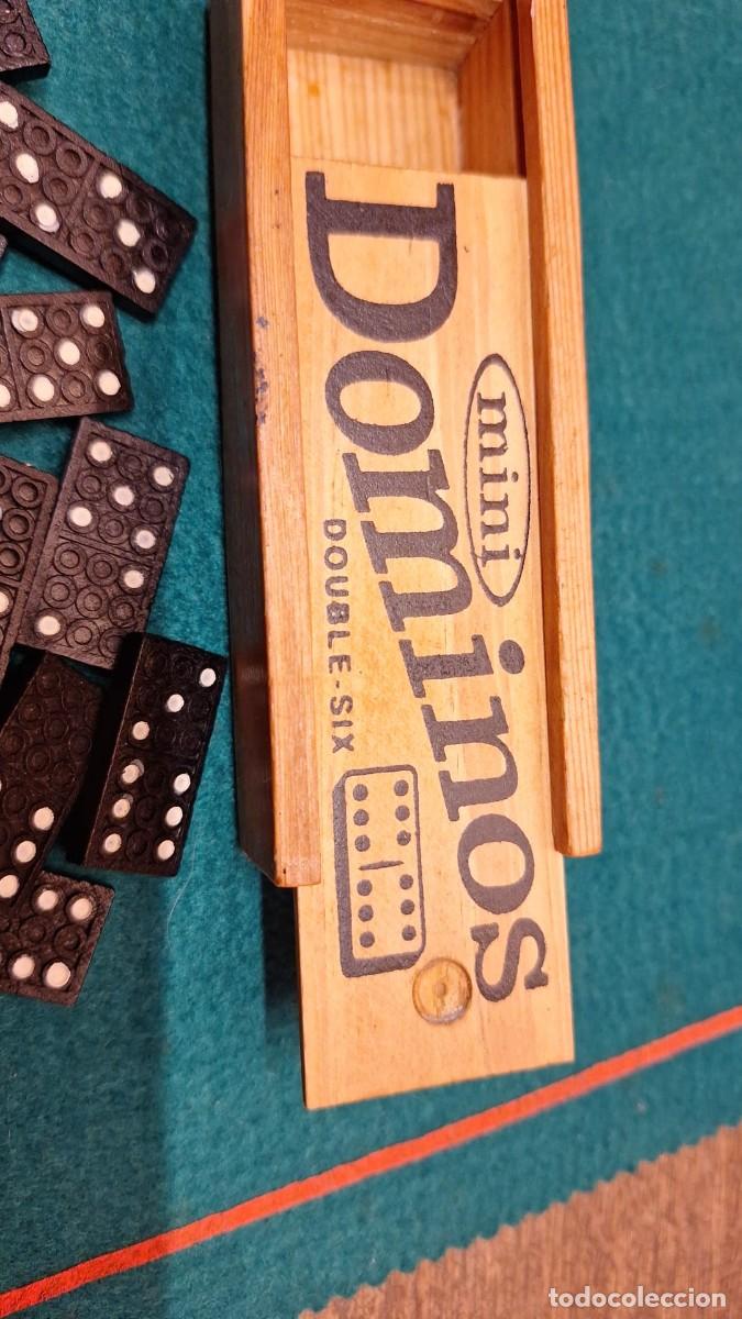 Juegos de mesa: Antiguo Mini Domino en Caja de Madera - Foto 3