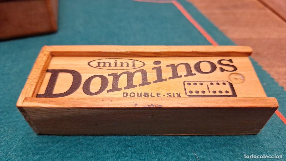 Juegos de mesa: Antiguo Mini Domino en Caja de Madera - Foto 4