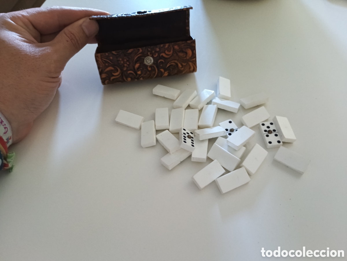 Juegos de mesa: Mini domino en caja tallada - Foto 1