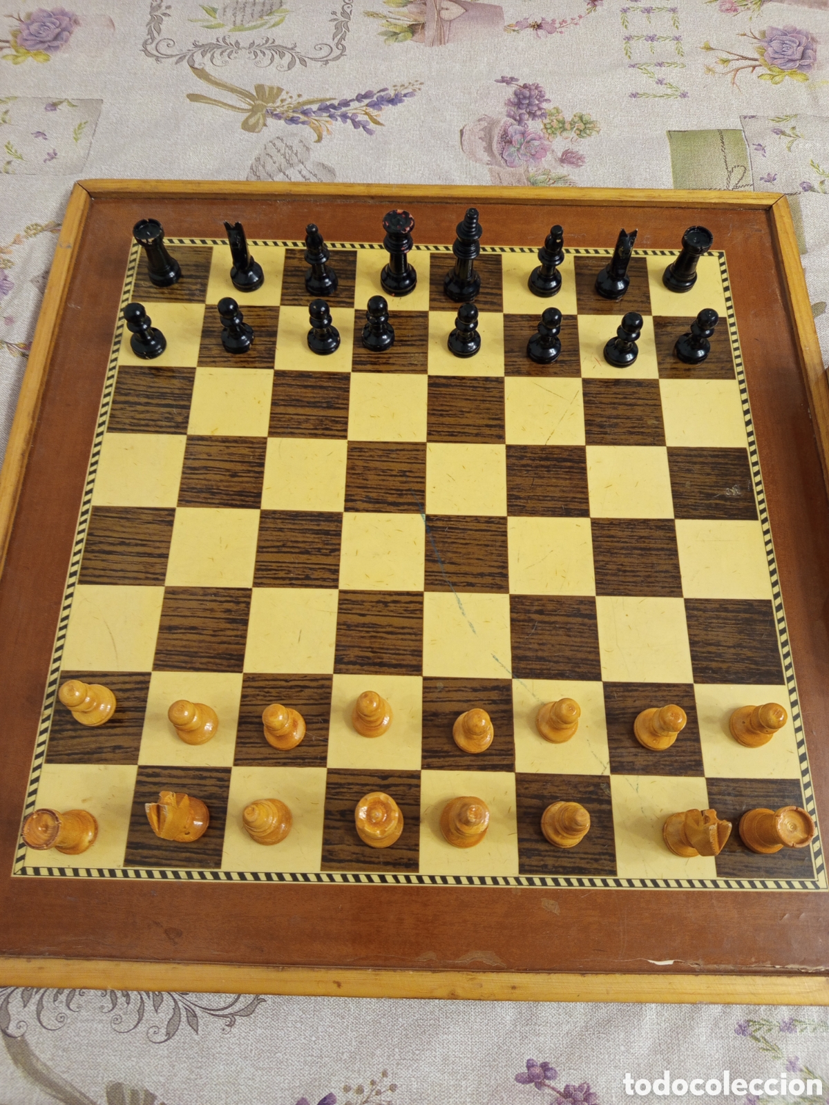 Juegos de mesa: Ajedrez antiguo en madera - Foto 3
