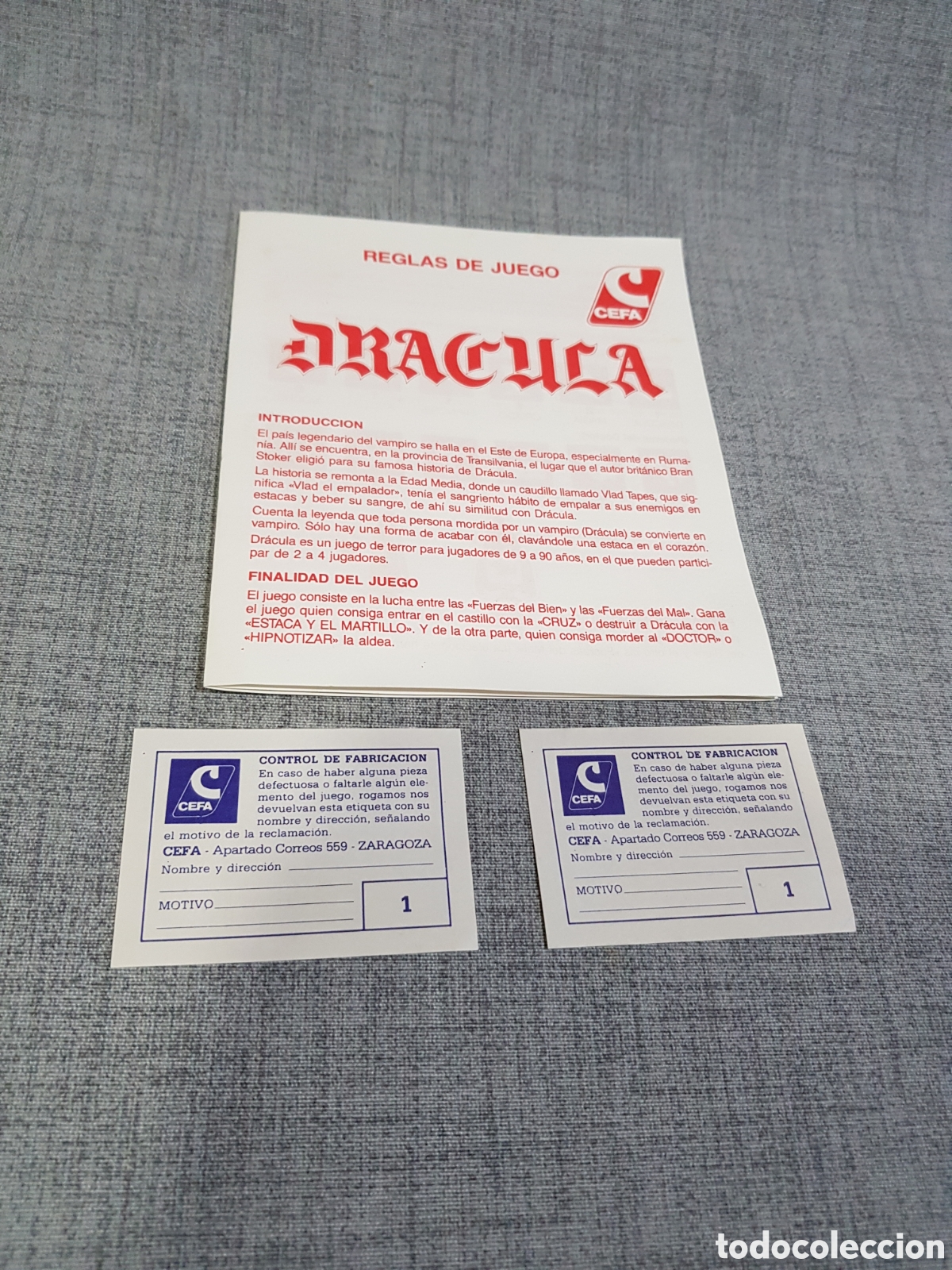 Juegos de mesa: DR&Aacute;CULA DE CEFA. EDICI&Oacute;N DE LUJO EN CAJA ALARGADA. COMPLETO - Foto 12