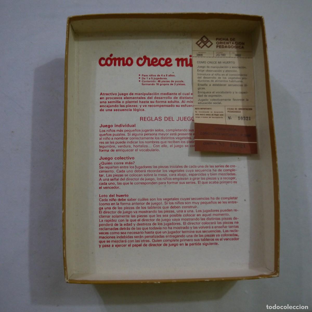 Juegos de mesa: C&Oacute;MO CRECE MI HUERTO - EDUCA - 1983 - Foto 14