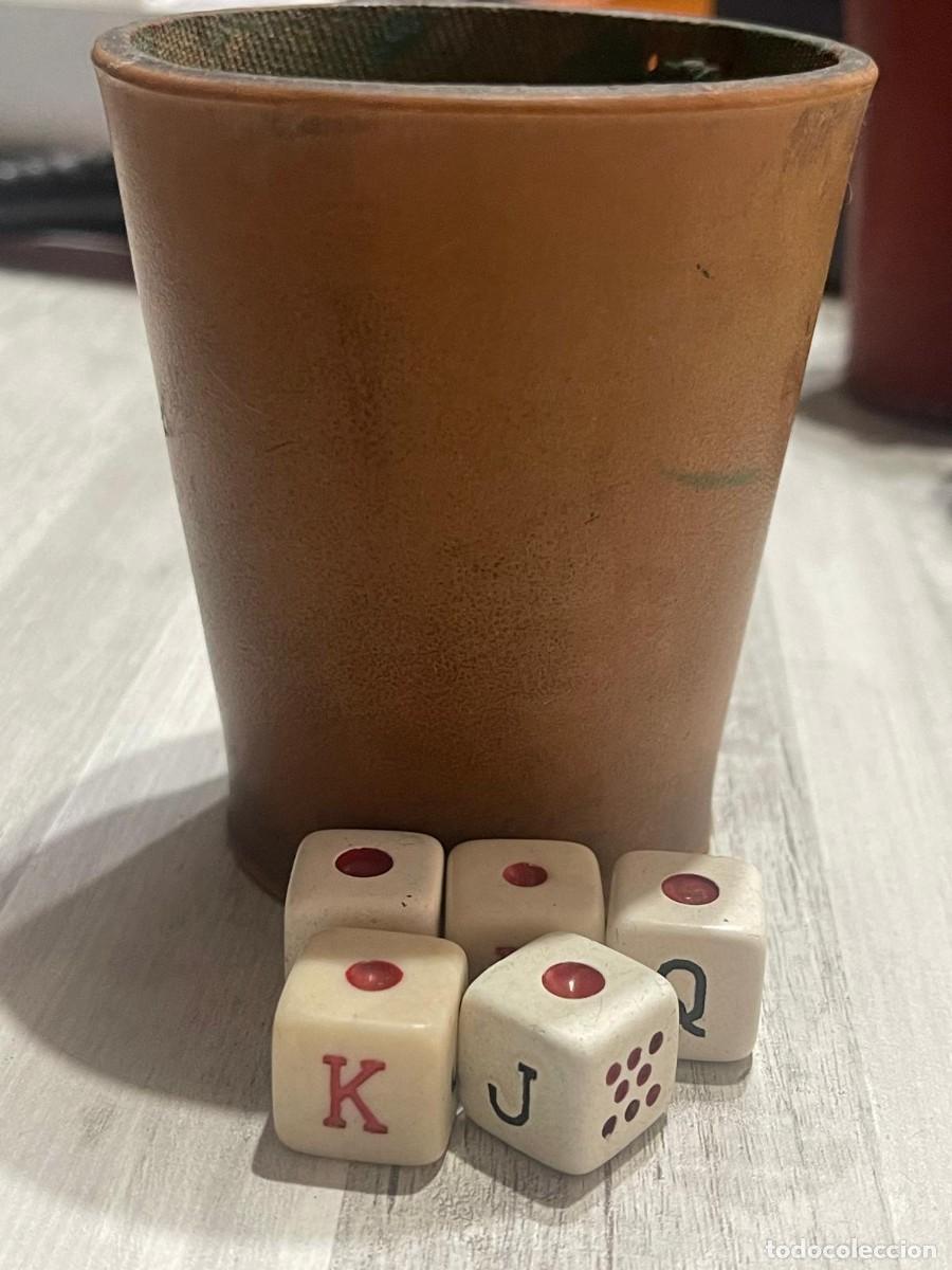Juegos de mesa: ANTIGUO CUBILETE CUERO COSIDO - Foto 3