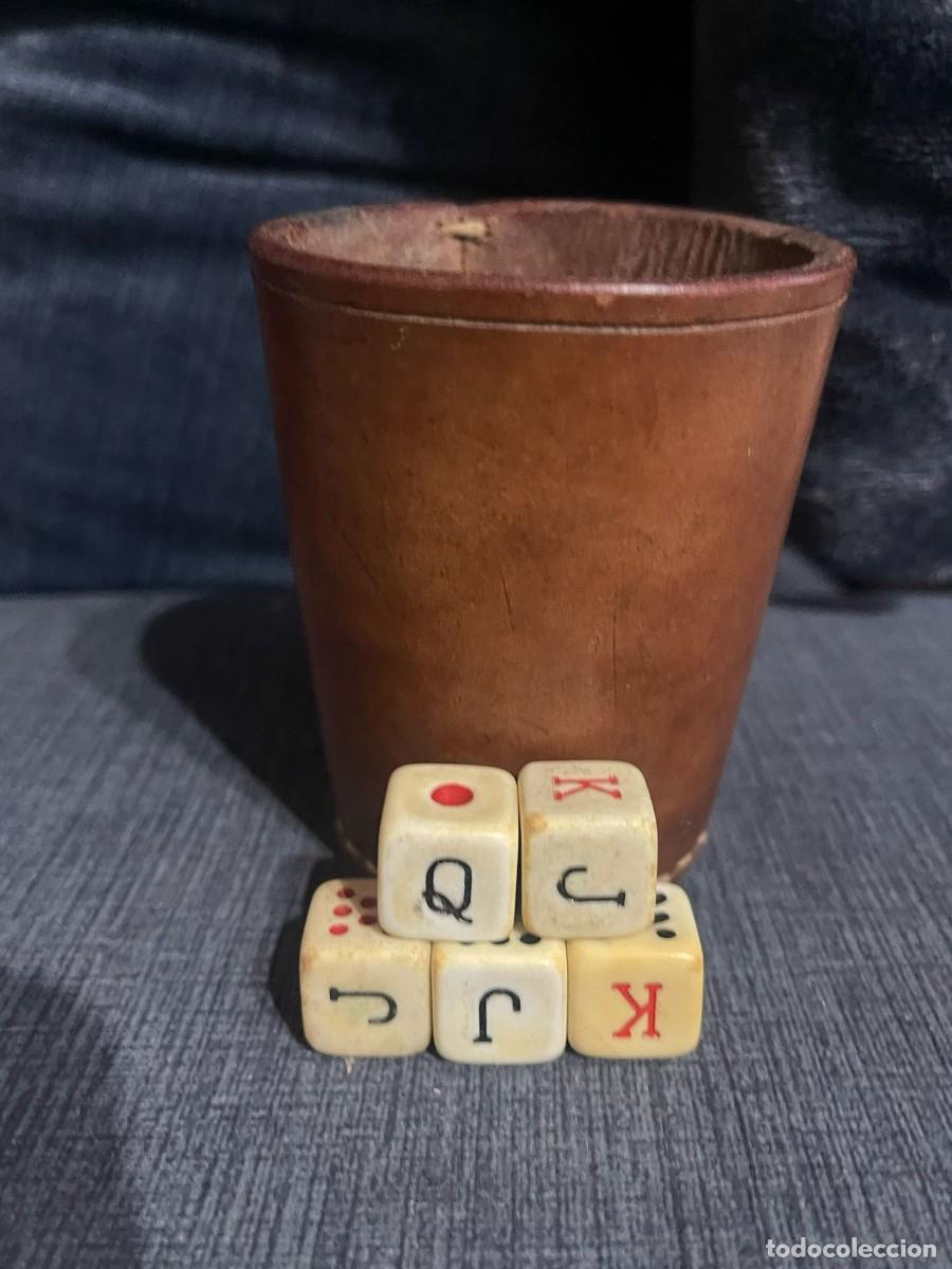 Juegos de mesa: CUBILETE CUERO ANTIGUO MARRON OSCURO - Foto 3