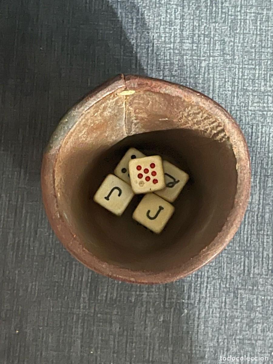Juegos de mesa: CUBILETE CUERO ANTIGUO MARRON OSCURO - Foto 4