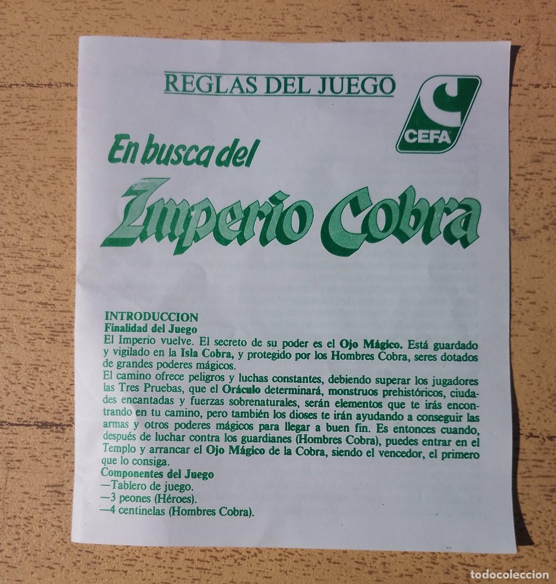 Juegos de mesa: Reglas de Juego de En Busca del Imperio Cobra de Cefa - Foto 1