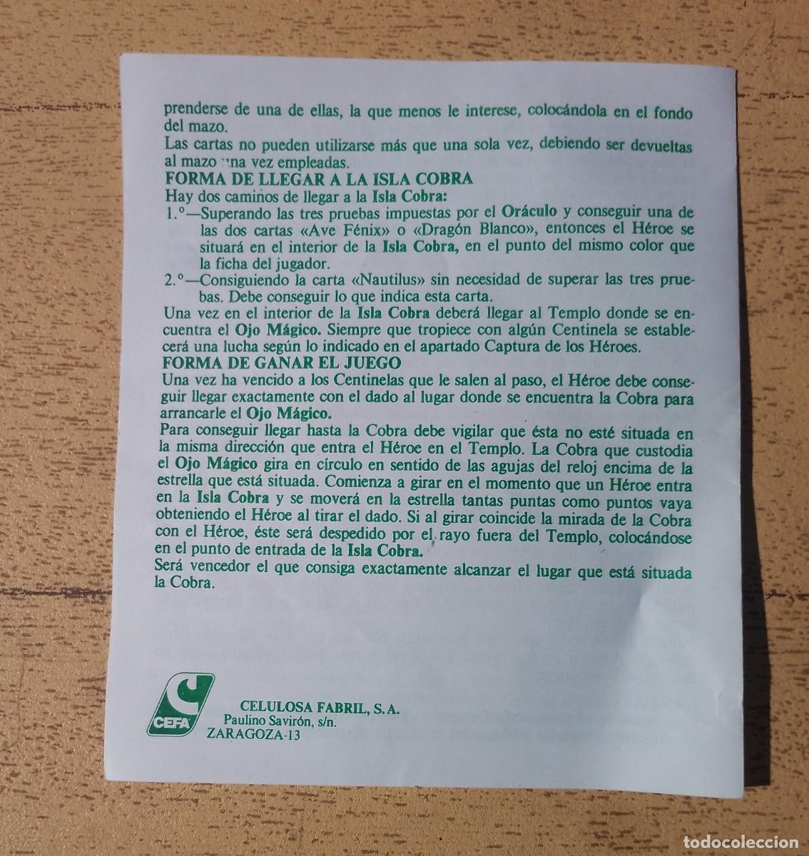Juegos de mesa: Reglas de Juego de En Busca del Imperio Cobra de Cefa - Foto 2