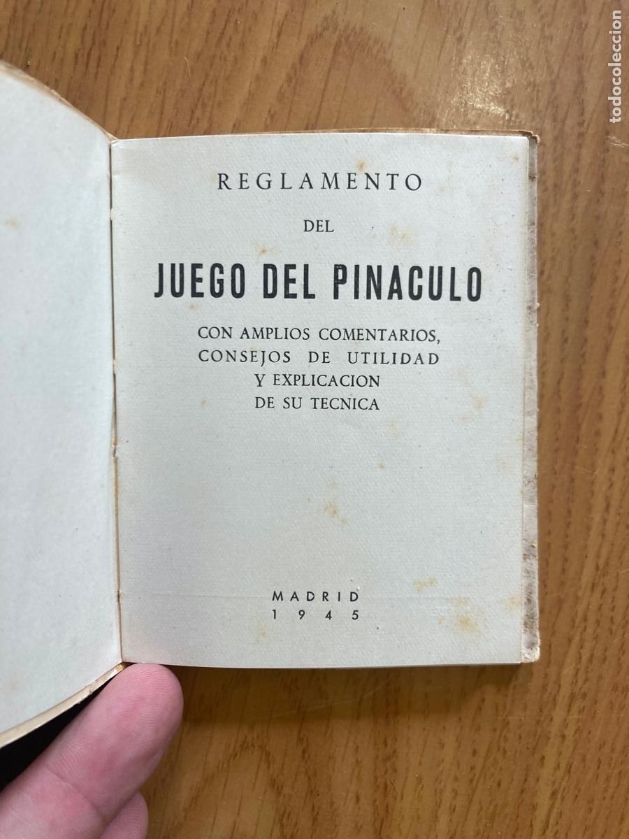 Juegos de mesa: Reglamento del juego del Pin&aacute;culo - Madrid 1945 - Foto 2