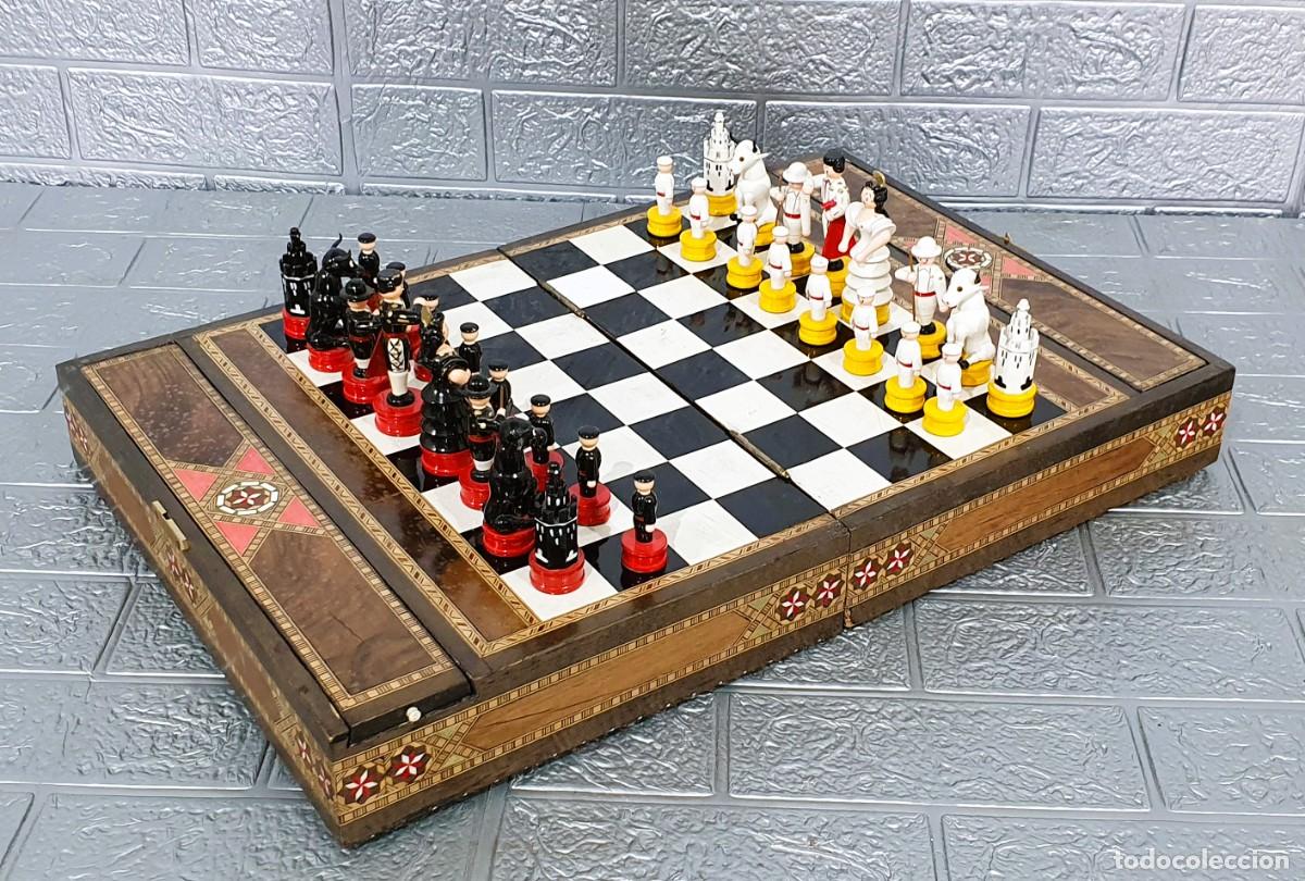 Juegos de mesa: Ajedrez taracea fichas de madera - Foto 1