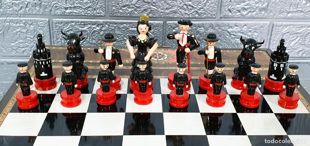 Juegos de mesa: Ajedrez taracea fichas de madera - Foto 4