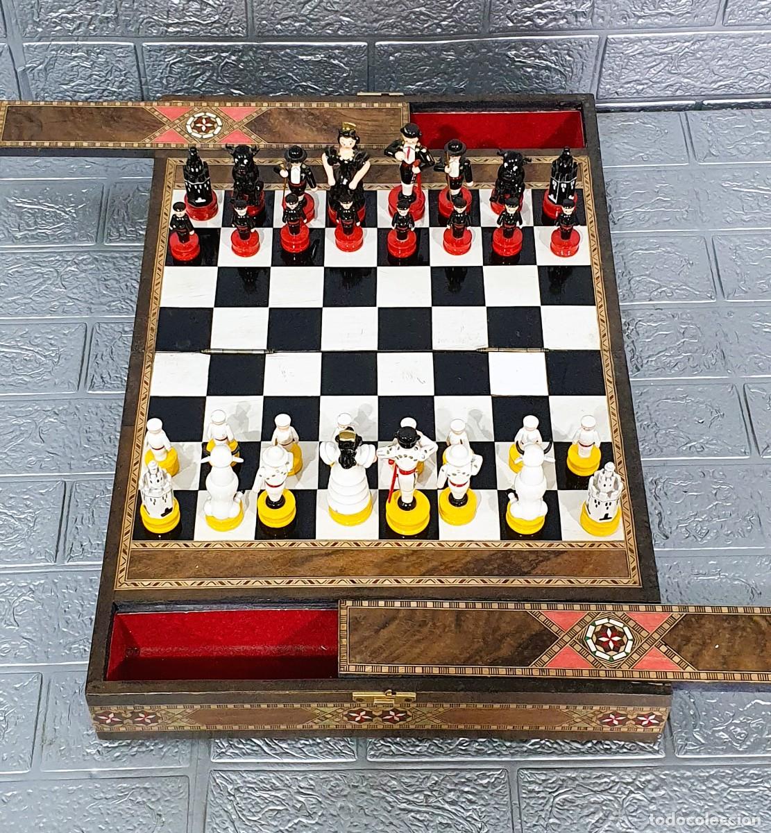 Juegos de mesa: Ajedrez taracea fichas de madera - Foto 5