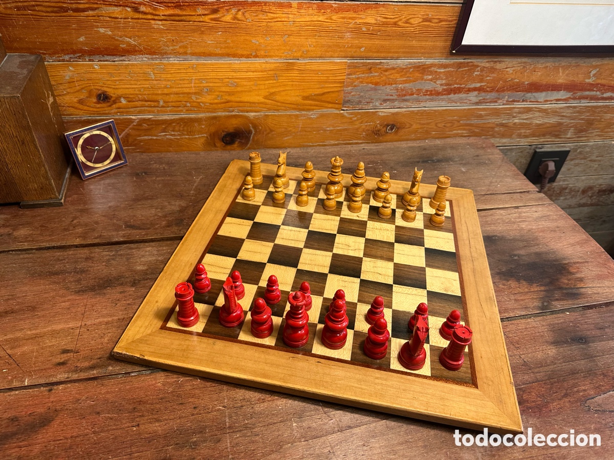 Juegos de mesa: Ajedrez rojo vintage madera - Foto 7