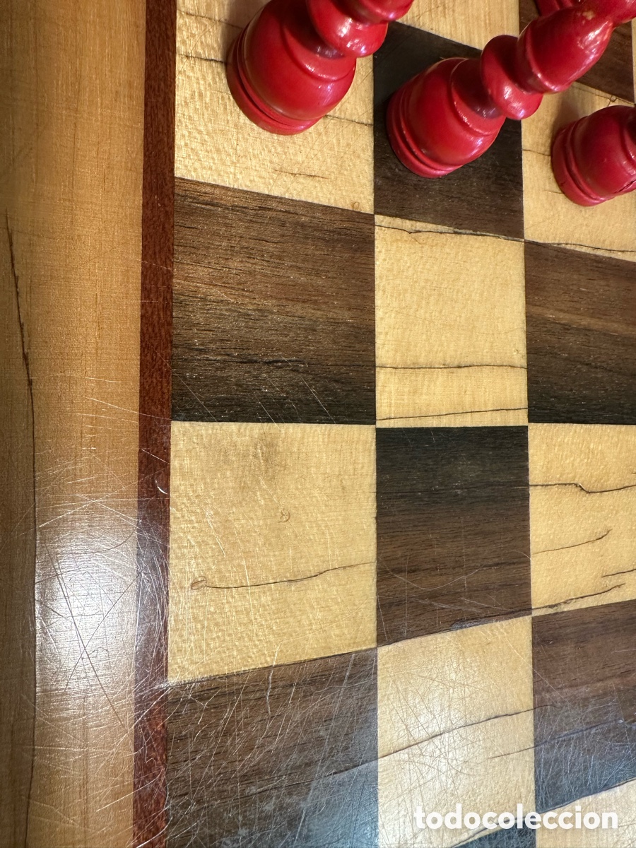 Juegos de mesa: Ajedrez rojo vintage madera - Foto 9