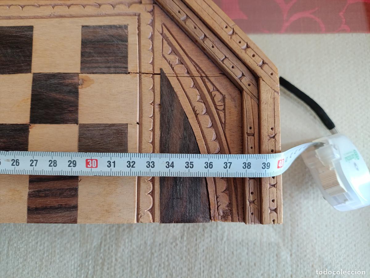 Juegos de mesa: MALETIN MADERA TALLADA AJEDREZ Y BACKGAMMON - Foto 7