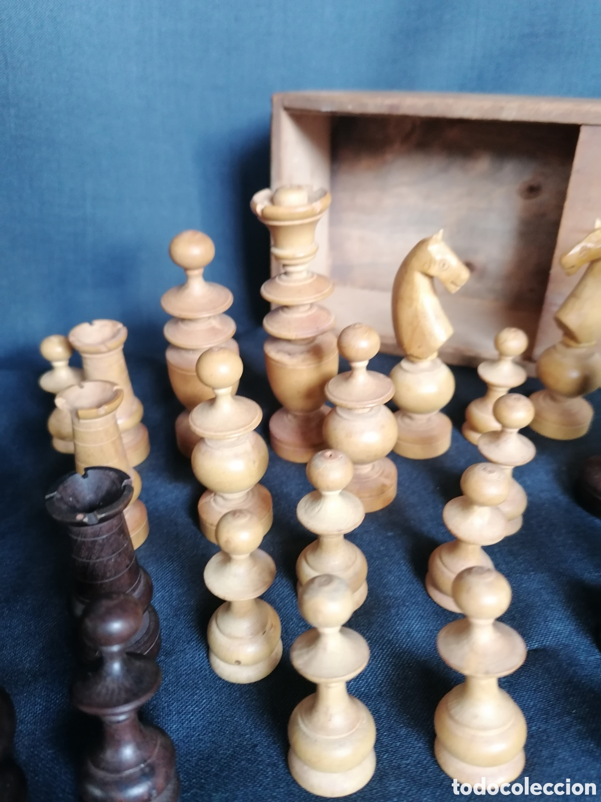 Juegos de mesa: Antiguo juego de ajedrez de boj - Foto 2