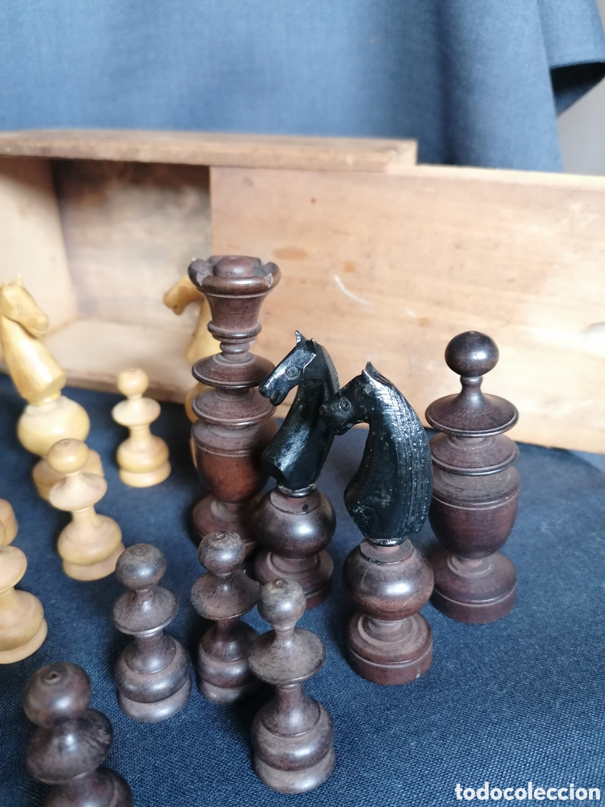 Juegos de mesa: Antiguo juego de ajedrez de boj - Foto 3