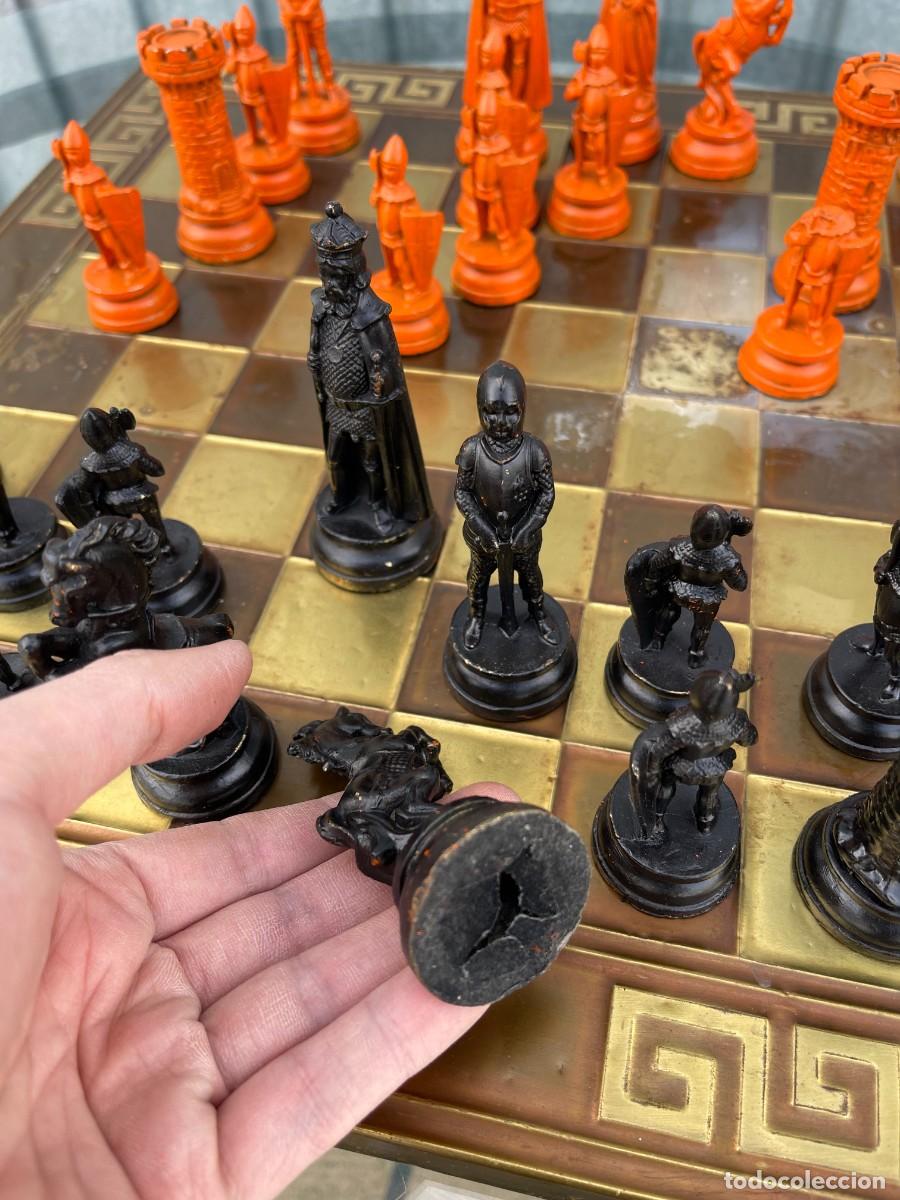 Juegos de mesa: ajedrez vintage bronce - Foto 6