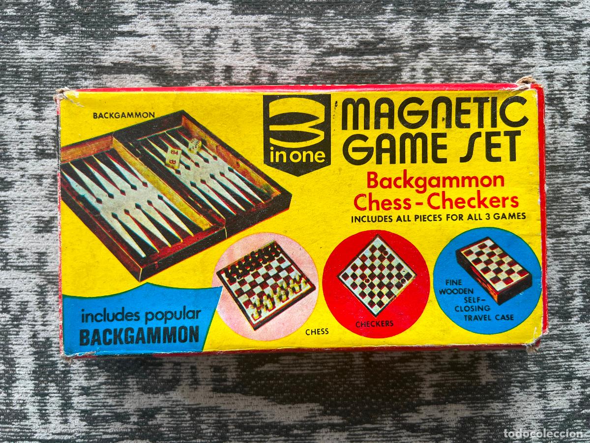 Juegos de mesa: MAGNETIC GAME SET - BACKGAMMON CHESS - CHECKERS - AJEDREZ DAMAS MAGN&Eacute;TICO - Foto 10