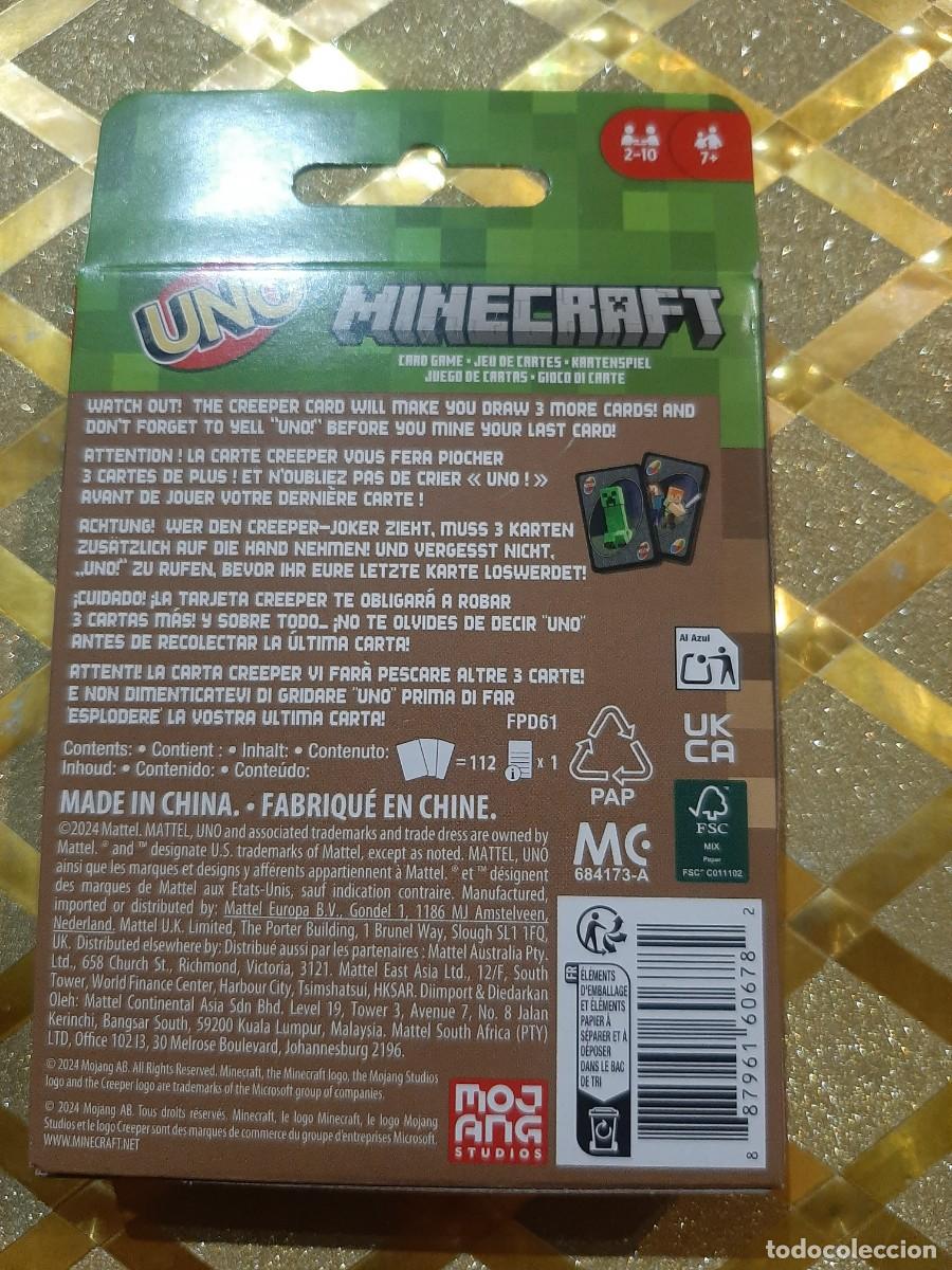 Juegos de mesa: JUEGO DE CARTAS UNO MINECRAFT UNO DE MATTEL ! - Foto 2